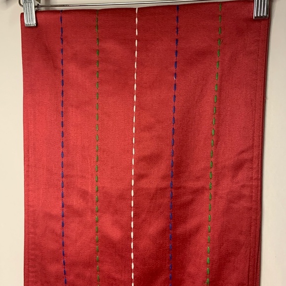 Table Runner 72 Inch Wine Embroidered Pattern Buttons Table Scape Decor Burgundy - Picture 3 of 8